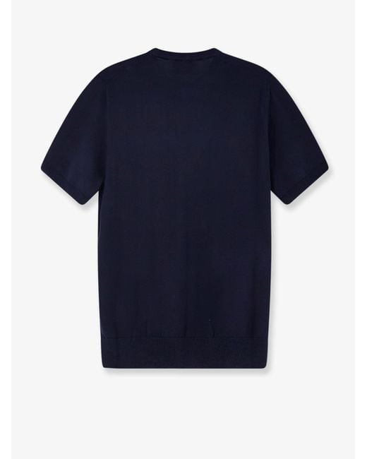 Alpha Studio Blue Cotton Sweater for men