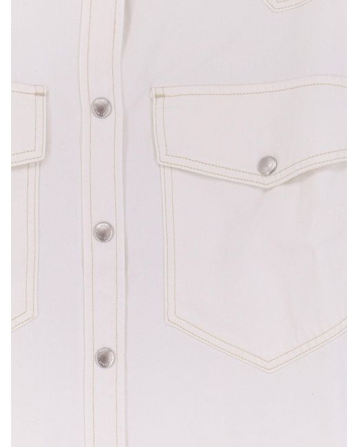 Agolde White Lotta Denim Shirt