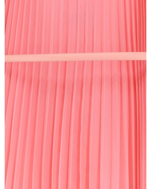 Max Mara Pink Mxecapsula Long Dress With Belt