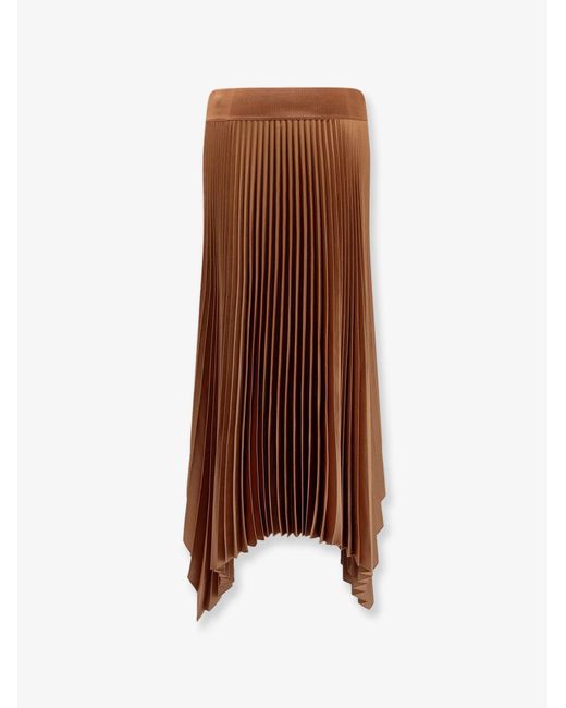 Joseph Brown Pleated Skirt