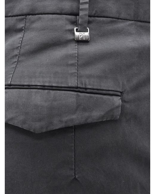 PT Torino Gray Style Stretch Cotton Master Fit Trousers for men