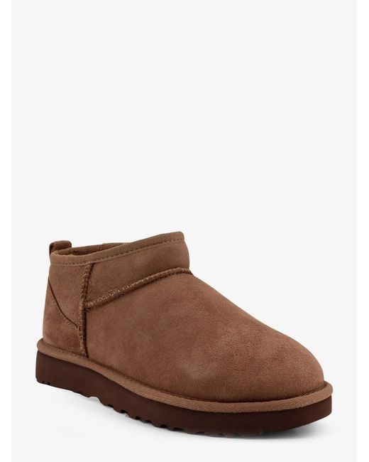 Ugg Brown Classic Ultra Mini Suede Ankle Boots