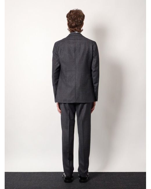 Tagliatore Blue Virgin Wool Dress With Prince Of Wales Motif for men