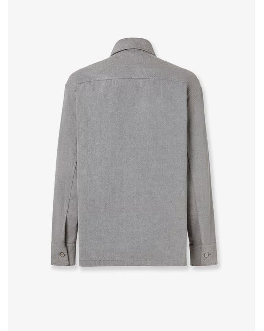 Fendi Gray Jacket Denim Stone Bleached for men