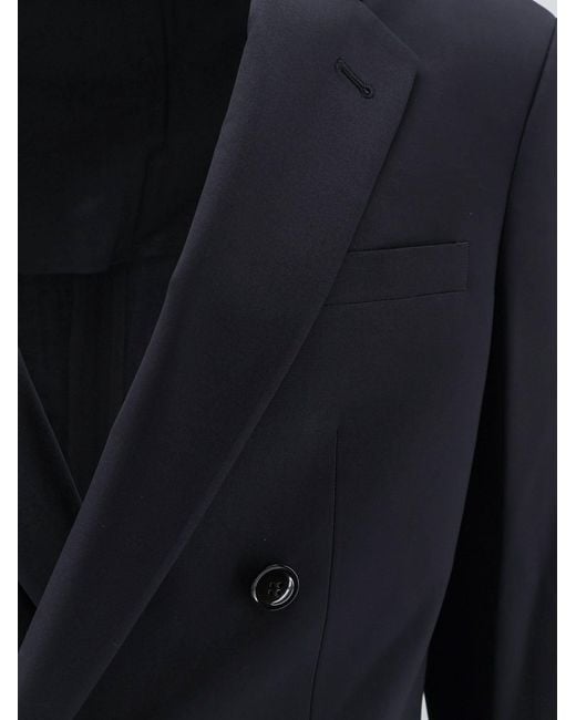 Giorgio Armani Blue Slim Lightweight Virgin Wool Suit for men