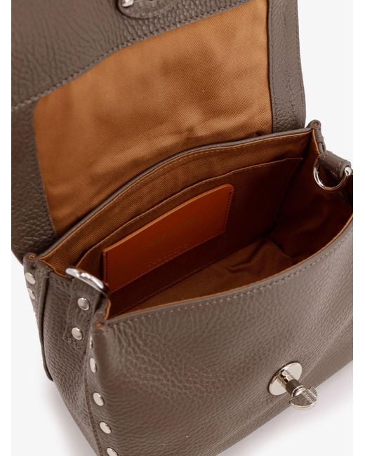 Zanellato Brown Postina Baby Leather Crossbody Bag