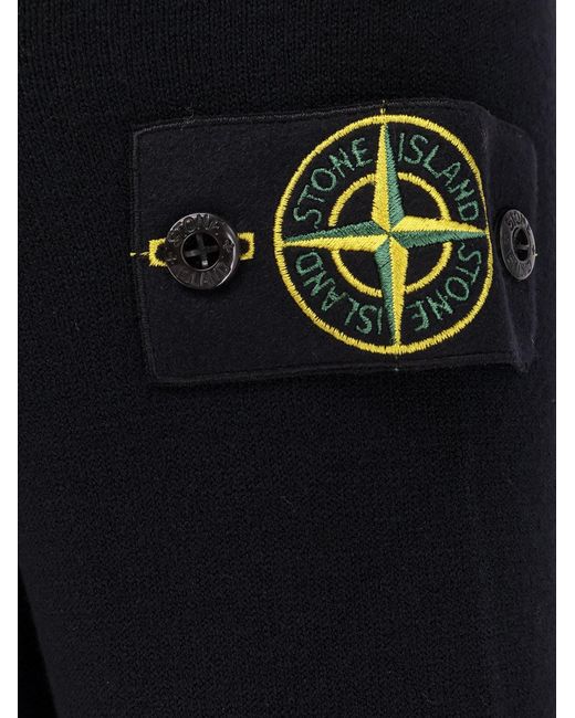 Stone Island Blue Certified Virgin Wool Cardigan for men