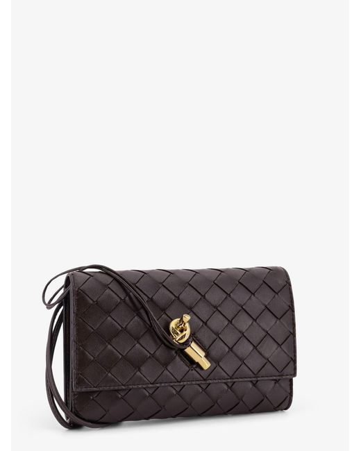 Bottega Veneta Gray Andiamo Crossbody Bag With Intrecciato Pattern