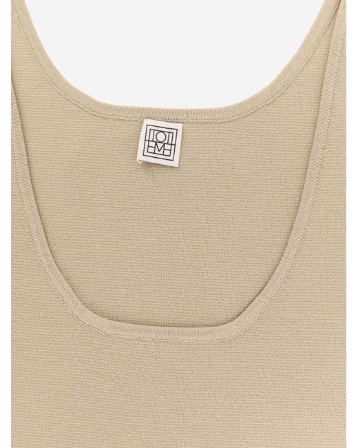 Compact Knit Tank di Totême  in Natural