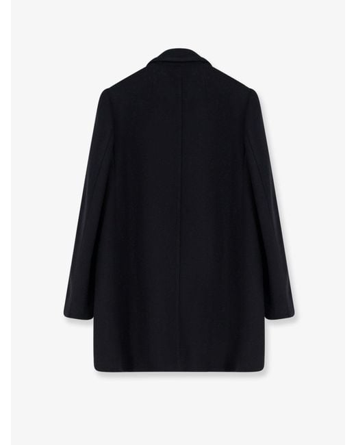 Dries Van Noten Blue Rebela Wool Blend Coat