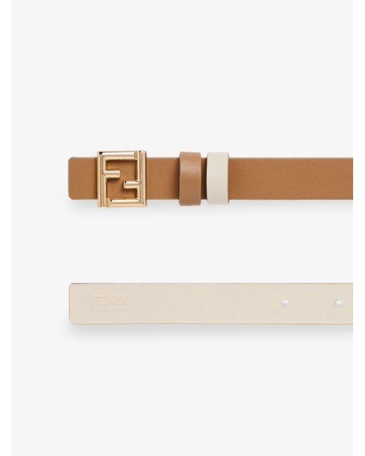 Fendi White Ff Leather Belt