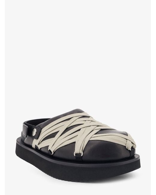 Rick Owens White Padded Megalace Platform Leather Sandals