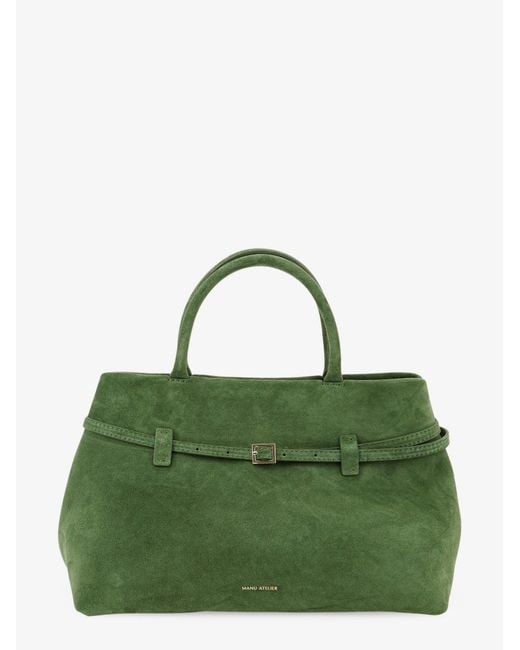 MANU Atelier Green Le Cambon 35 Suede Handbag
