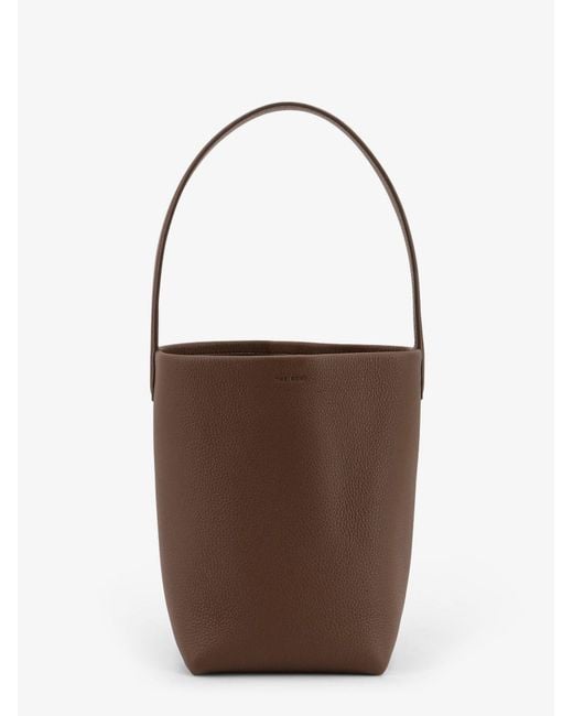 The Row Brown Small N/S Park Tote Hammered Leather Bucket Bag