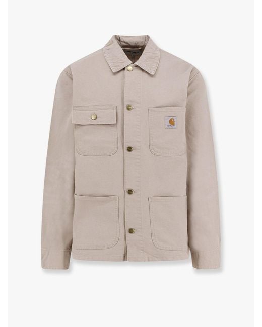 Carhartt Men's Natural Michigan Denim Jacket With Corduroy Collar