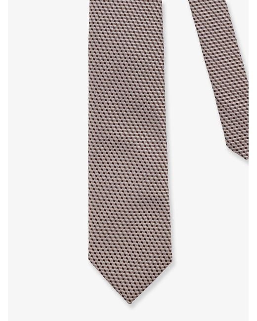 NUGNES 1920 Gray Silk Tie for men