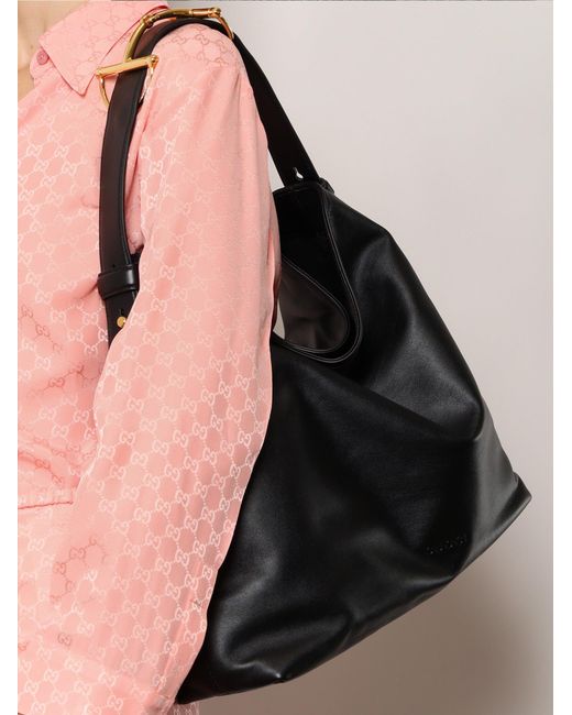 Gucci Black Beatrix Large Leather Shoulder Bag