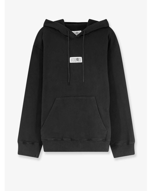 MM6 by Maison Margiela Black Organic Cotton Sweatshirt for men