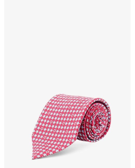Ferragamo Pink Silk Tie for men