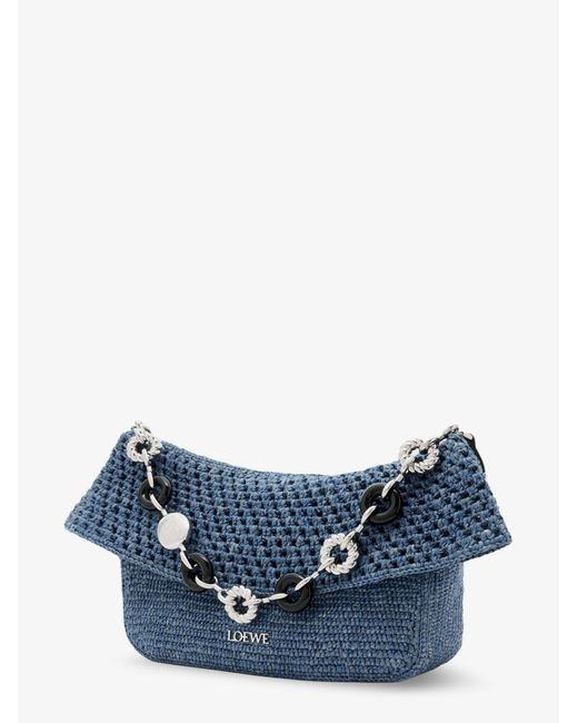 Loewe Blue Ola Paula's Ibiza Crochet Shoulder Bag