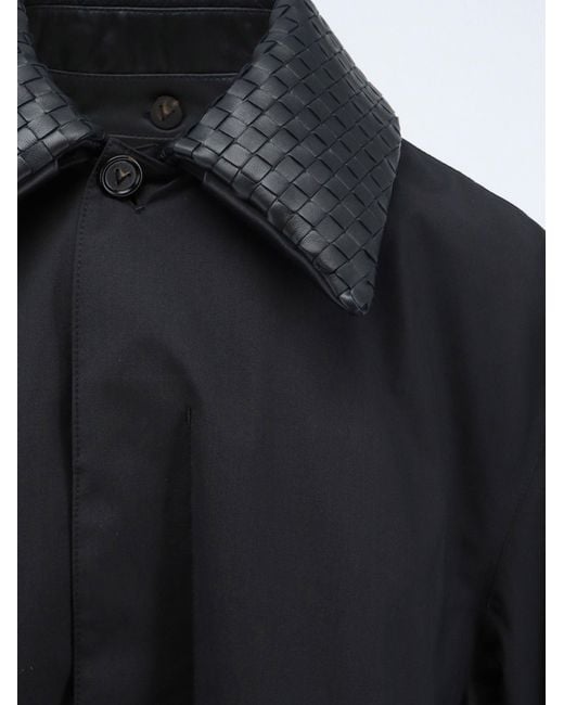 Bottega Veneta Black Wool And Silk Coat for men