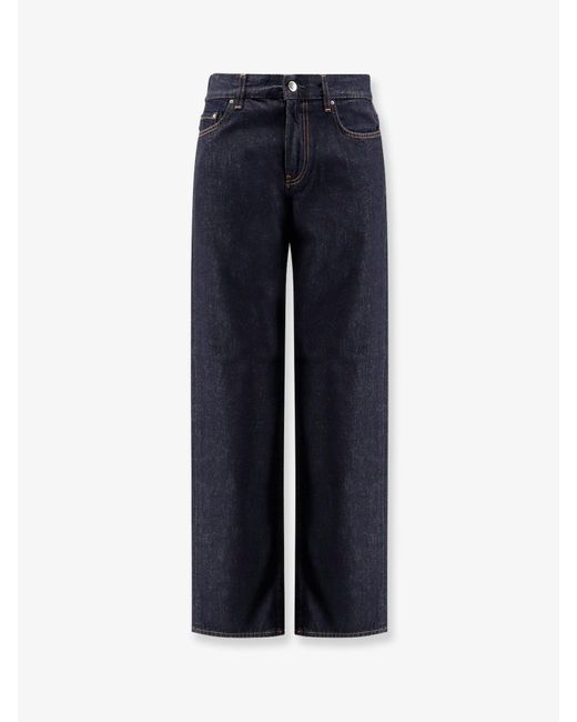 Totême Blue Totême Logo Patch Straight-Leg Jeans