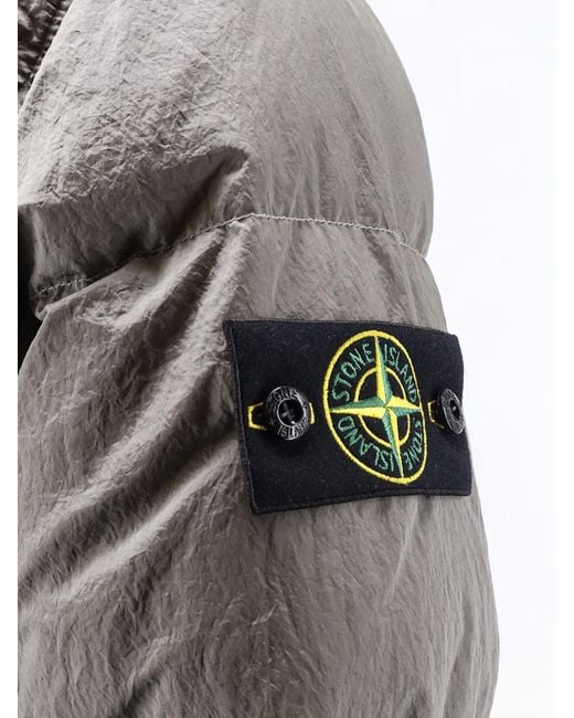 Stone Island Gray Nylon Metal Down Jacket for men