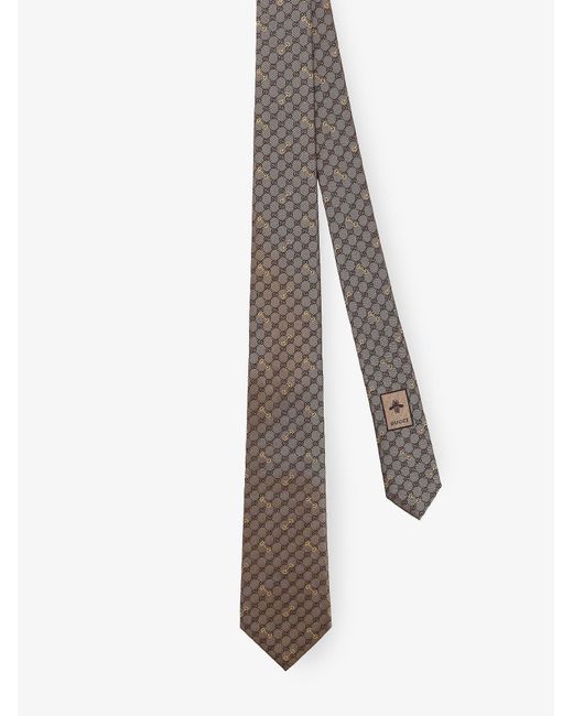 Gucci Brown Morset Silk Tie for men
