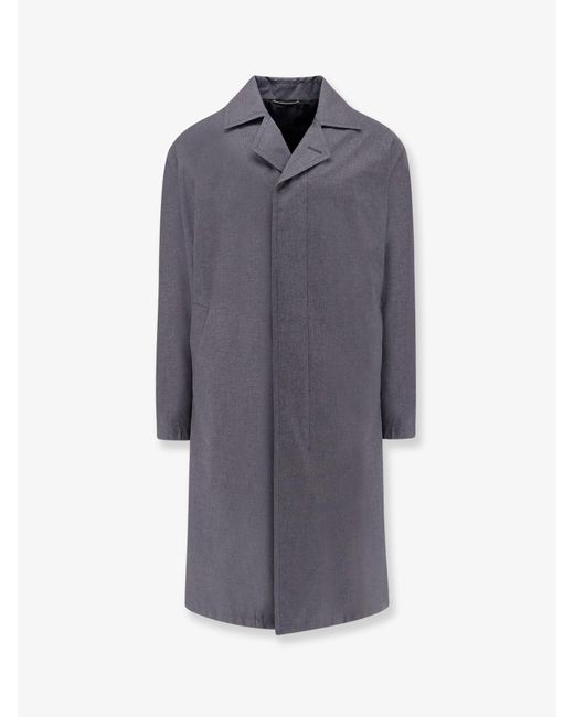 Dior Gray Wool And Silk Coat With Martingale for men