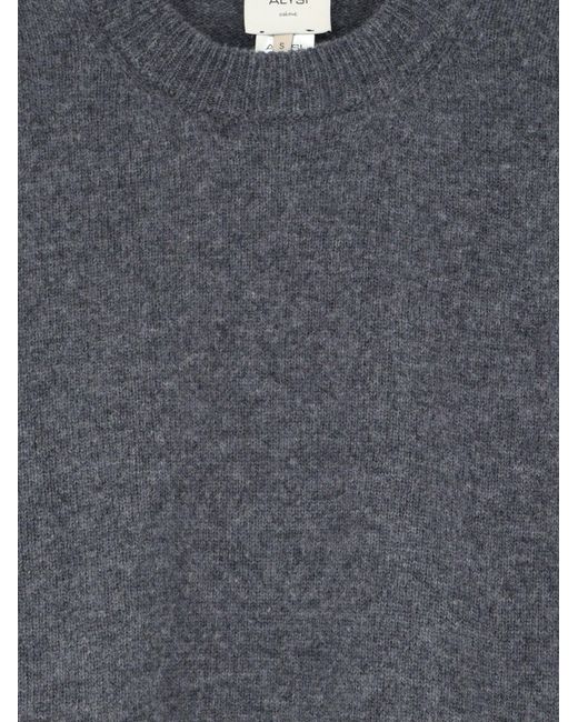 Alysi Blue Merino Wool And Cashmere Blend Sweater
