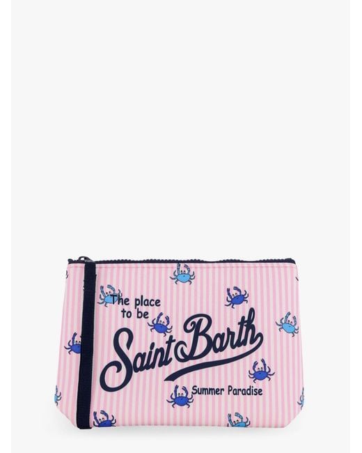 Mc2 Saint Barth White Aline Pochette With Crabs Stripes Print for men