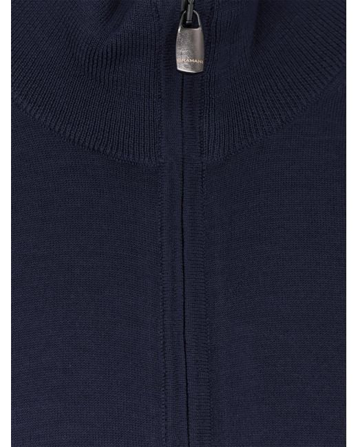 Bramani Cashmere Blue Wool Cardigan for men