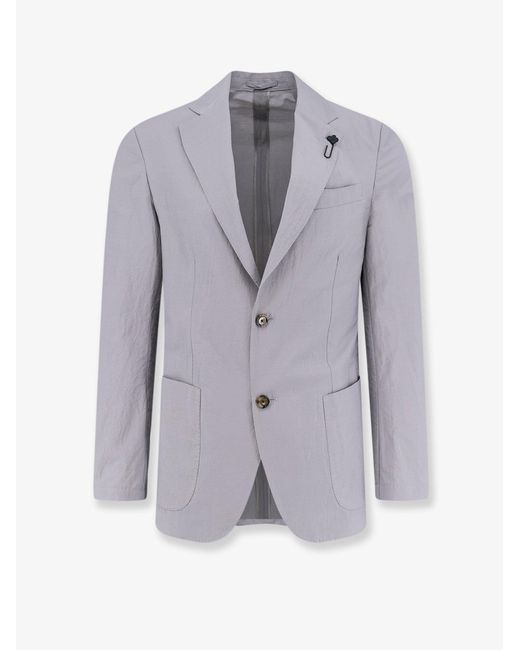 Lardini Gray Rieti Cotton Blend Blazer for men