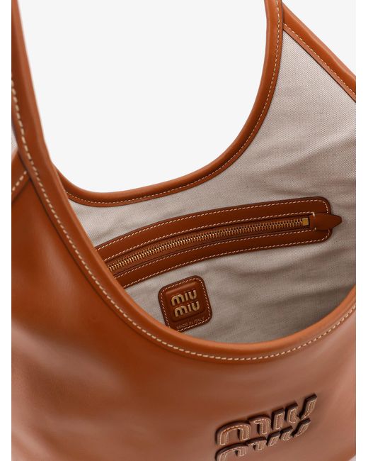 Miu Miu Brown Ivy Leather Shoulder Bag
