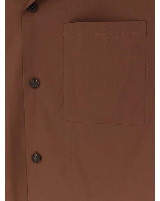Hevò Brown Cotton Blend Shirt for men