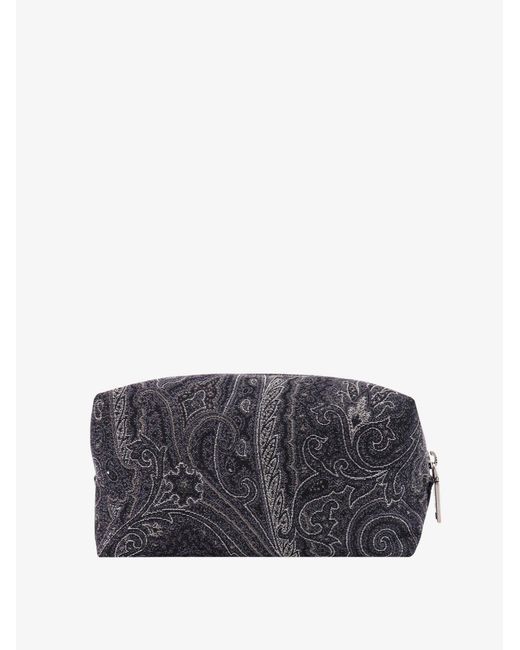 Coated Canvas Beauty Case With Paisley Motif-Uomo di Etro in Gray da Uomo