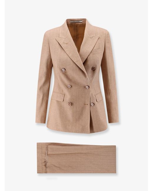 Tagliatore Natural Parigi Pinstripe Linen And Viscose Suit