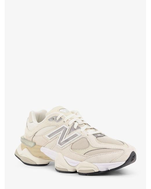 New Balance White 9060 Mesh Sneakers With Suede Inserts