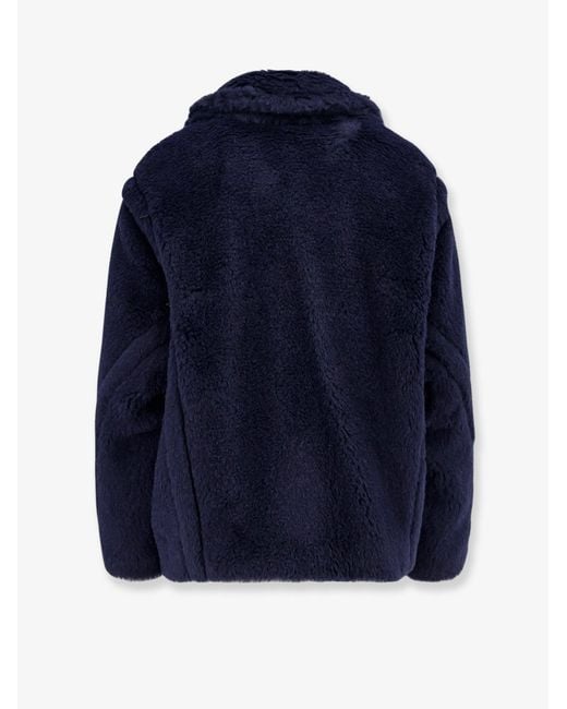 Max Mara Blue Mxmfuggito Alpaca And Virgin Wool Fur Jacket