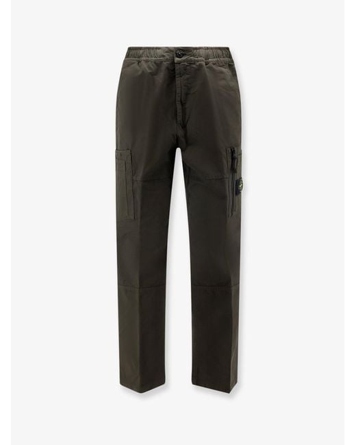 Stone Island Black Organic Cotton Trousers for men