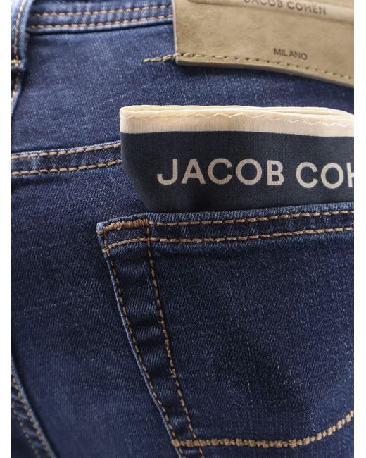 Jacob Cohen Blue Stretch Cotton Blend Jeans for men