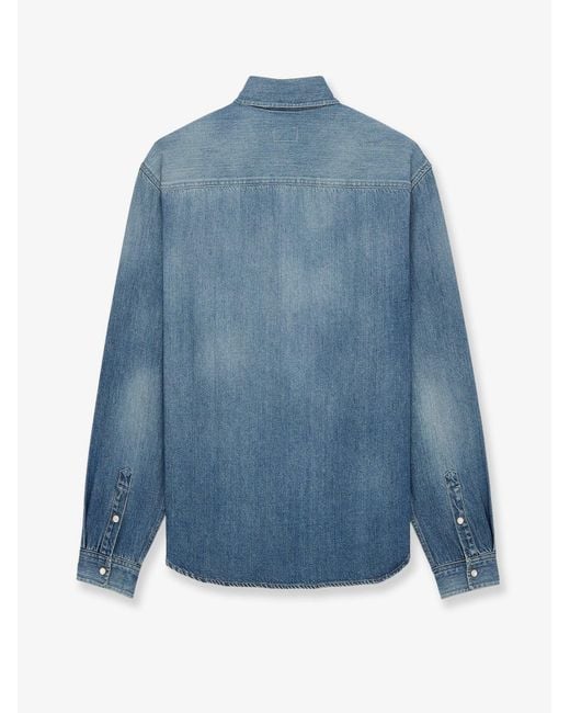 Saint Laurent Blue Cassandre Horizon Denim Shirt for men