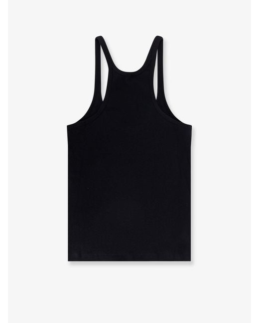 Totême  Black Ribbed Cotton Tank Top