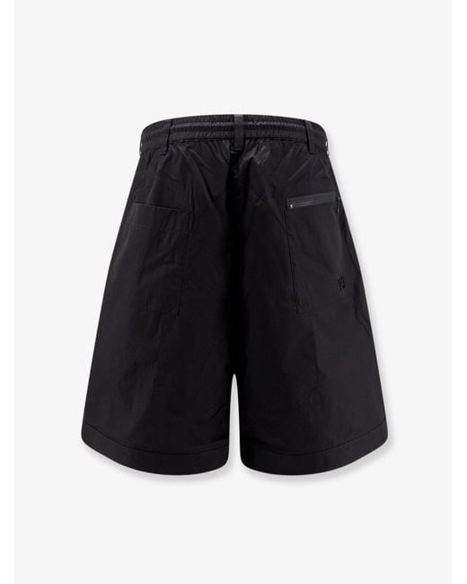 Y-3 Blue Cotton Blend Cargo Bermuda Shorts for men