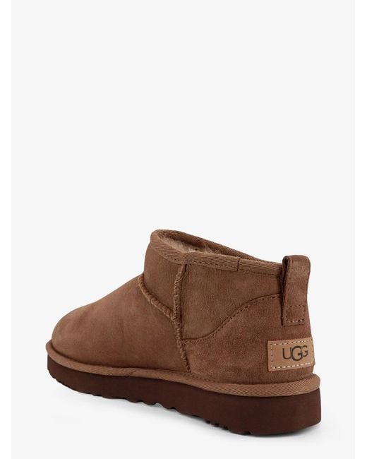 Ugg Brown Classic Ultra Mini Suede Ankle Boots