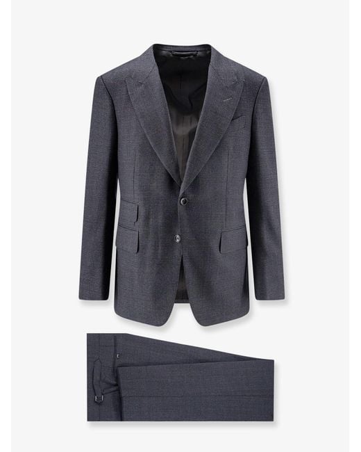 Tom Ford Blue Single-Breasted Wool Suit for men