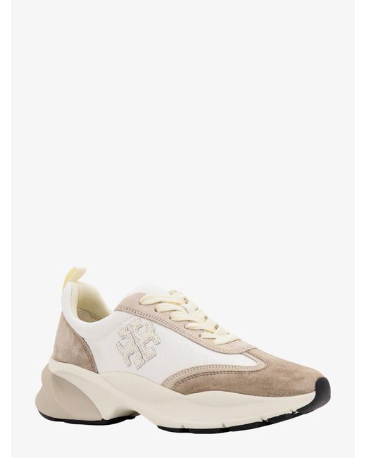 Tory Burch White Nylon And Suede Sneakers