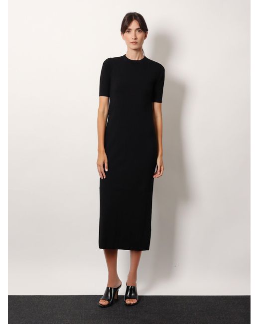 Max Mara Black Orafo Viscose Blend Midi Dress
