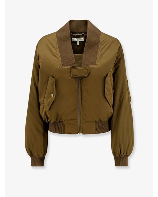 Chloé Green Nylon Bomber Jacket
