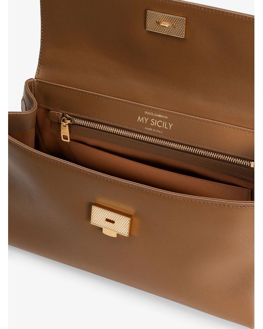 Dolce & Gabbana Brown My Sicily Leather Crossbody Bag